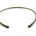 David Yurman Women's Vintage Blackened 18k Gold Twisted Cable Collar Necklace Photo 2