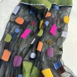 Ban.do Filament Crew Sheer Socks Black & Green Photo 4