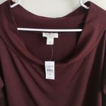 Loft NWT  Burgundy Lounge Wide Neck Short Sleeve Shirt Photo 4