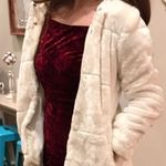 White Faux Fur Coat Size M Photo 0