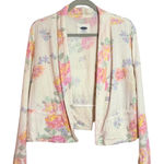 Old Navy Pastel Floral Open Front Blazer Linen Blend Women's Large Photo 0