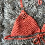 Aerie crochet knit halter triangle bikini top women’s size medium Photo 2