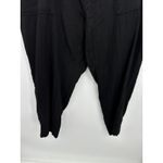 Old Navy Pants Women 24 Black Slouchy Cropped Tapered Cotton Bottoms Photo 2