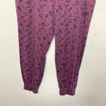 ANY BODY Burgundy and Black Floral Print Lightweight Lounge Jogger, LP Purple Size undefined Photo 3