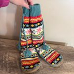 Fair Isle Soft Sole Slippers Colorful Knit 9” bottom sole Blue Size undefined Photo 2