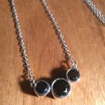 Thai Black Spinel Stainless Steel Necklace Photo 1
