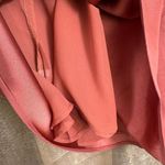 EXPRESS Satin Seamed V-Neck Cross-Back Downtown Cami Small NWT Mauve Orange Photo 5