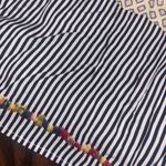 THML   Large Stripes Floral Embroidered Print Halter Tassel Lined Dress Photo 3