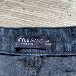 HStyle Womens Shorts Size Medium High Rise Black Jean Cutoffs Denim‎ Button Fly Photo 2