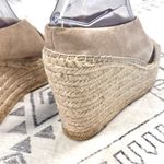 Sigerson Morrison Atifa Suede Espadrille Platform Slide Wedges in Seppia 7.5 Tan Photo 10