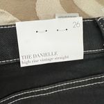 We Wore What The Danielle High Rise Vintage Straight NWT in Black/white stitching Photo 12
