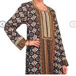 Unique World FairPatterned Sequin Maxi dress perfect Fall long sleeve dress Boho Blue Size XL Photo 0