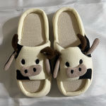 Cute Cow Slippers Black Size 7 Photo 0