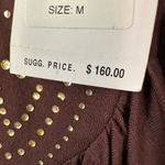 Vertigo Paris Embellished Long Sleeve Top Women's Size Medium Brown NWT $160 Photo 2