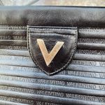 Mario Valentino Vintage Black Leather Stripe Clutch Bag Photo 4