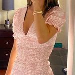 ZARA floral puff sleeve ruched mini dress Vneck Photo 3