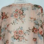 Band of Gypsies BOG Collective Boho Kimono Cover Up Pink Floral Sheer Cottagecore Size M/L Photo 6