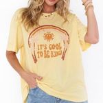 Show Me Your Mumu Yellow Cool To Be Kind Graphic Vinny T-Shirt Size Medium $68 Photo 0