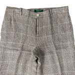 Ralph Lauren Lauren  Plaid Brown Cream Linen Mid Rise Cuffed Pants size 10 P Photo 4