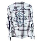 Shyanne Shyannae White and Burgundy Long Sleeve Embroidery  Country  Shirt Size L Photo 2