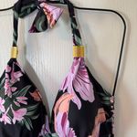 B2prity Halter Tankini Swimsuit for Women Tummy Control Floral Black Purple L Size L Photo 2