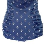 Unique Vintage Anchor Swimsuit Dress Navy Blue Halter One Piece Size Large Retro Photo 9