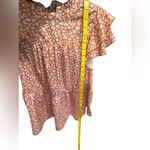 JODIFL  Ruffle Sleeve Top burnt orange and white print wt55 Photo 3