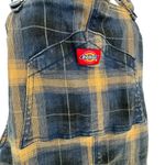Dickies  plaid duck Mini overall dress Brown And Yellow sold at Free People Large Photo 1