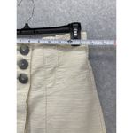 Free People Women's Paper Bag Skirt Size 6 Mini Beige Button Front Cotton Photo 6