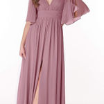 Azazie  Temeka Vintage Mauve A-Line Ruched Chiffon Dress Photo 0