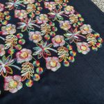 Mexican Artisanal Chiapas Poncho with Floral Embroidery Festival Wear Black Size undefined Photo 10