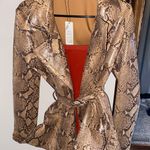 Belted Snakeskin Leather Jacket Multiple Size M Photo 0