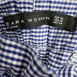 ZARA  Womens Skort Blue White Gingham Embroidered Lace Hem Side Tie Feminine XS Photo 1