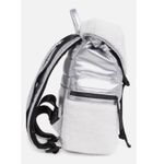 Pajar Silver Puffer Backpack Faux Fur Trimmed Accents Stylish Travel Bag Photo 2