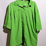 Mountain Hardwear  Womens 4X‎ Green Short Sleeve Button Up Active Top Vented Hike Photo 0