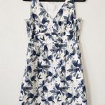 Loft Blue Floral Sheath Dress Size Medium Petite Photo 0