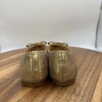 Tory Burch Chase Nappa Leather Metallic Gold Flats Logo Designer Women's 5M Photo 1