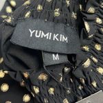 Yumi Kim  Black Gold Polka Dot Lexington Top High Ruched Neck Long Sleeve Office Photo 6