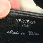 Donald J. Pliner Women’s Navy Blue Fabric Black Leather Comfort Slip Photo 6