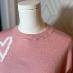 PINCH Pink Sweater with White Hearts Crewneck NEW Size M Photo 5
