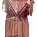 Spree Elegant Lace Chemise in Pink and Purple Size 1X Photo 0