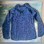 Forenza Vintage 90s blue print silky long sleeve cut out blouse, size small Photo 7