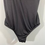 Catalina Women's Black Illusion Striped One Piece Bathing Suit Size L Photo 3