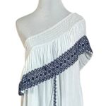 Muche & Muchette Embroidered Ruffle One Shoulder Mini Dress White One Size Beach Photo 2