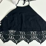 Casting LA Black Lace Halter Top‎ Crochet Tie Back Crop Top Blouse Med. Photo 4