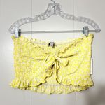 MISS SELFIE Yellow Floral Cropped Shrug Blouse Size XL EUC Gold Photo 0
