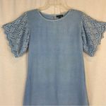 Eyelet Sleeve Pale Denim Chambray Blue Mini Dress by Style Envy Fairy Feminine Photo 9