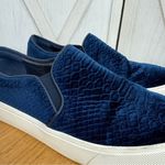 ALDO  Embossed Velvet Slip‎ On Sneakers Blue White Size 7.5 Photo 7