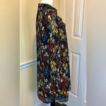 Tory Burch Navy Polka Dot Multicolor Iris Flowers & Pearlized Buttons Dress Photo 8