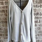 Piko 1988 Waffle Knit Cardigan Sz S Gray Button Oversized Sweater Henley… Photo 0